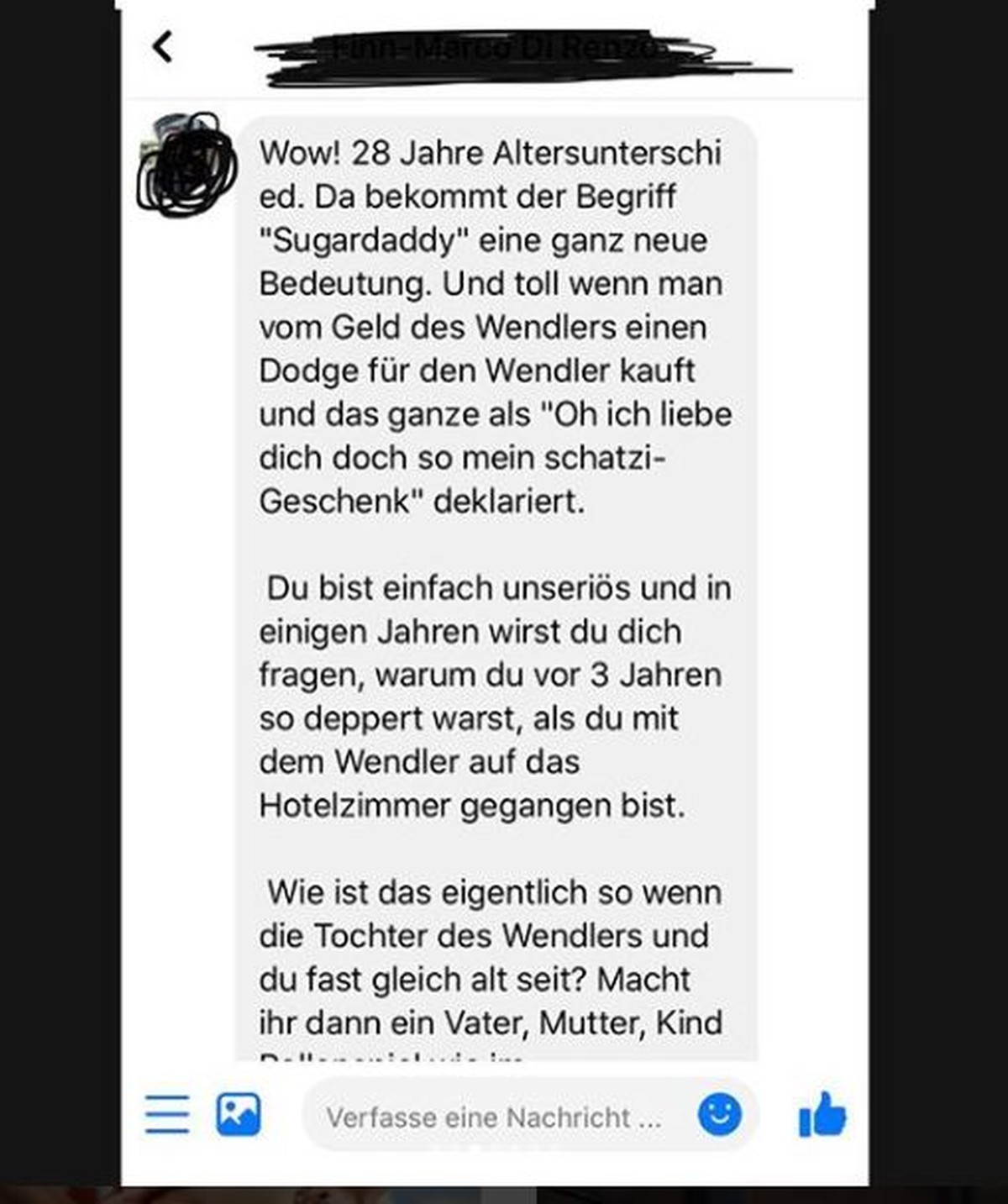 Ein Auszug aus ihren Nachrichten: Solche Hassbotschaften erhält die Olympiasportlerin.