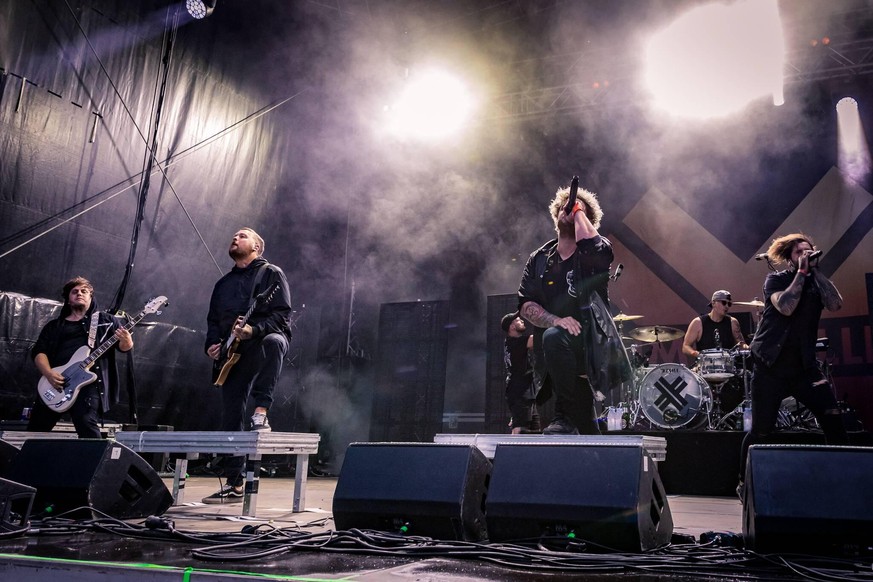 Rothenburg ob der Tauber, Eiswiese, 11.08.2019, Musik, Taubertal-Festival 2019 Bild: Eskimo Callboy *** Rothenburg ob der Tauber, Ice Meadow, 11 08 2019, Music, Tauber Valley Festival 2019 Picture Esk ...