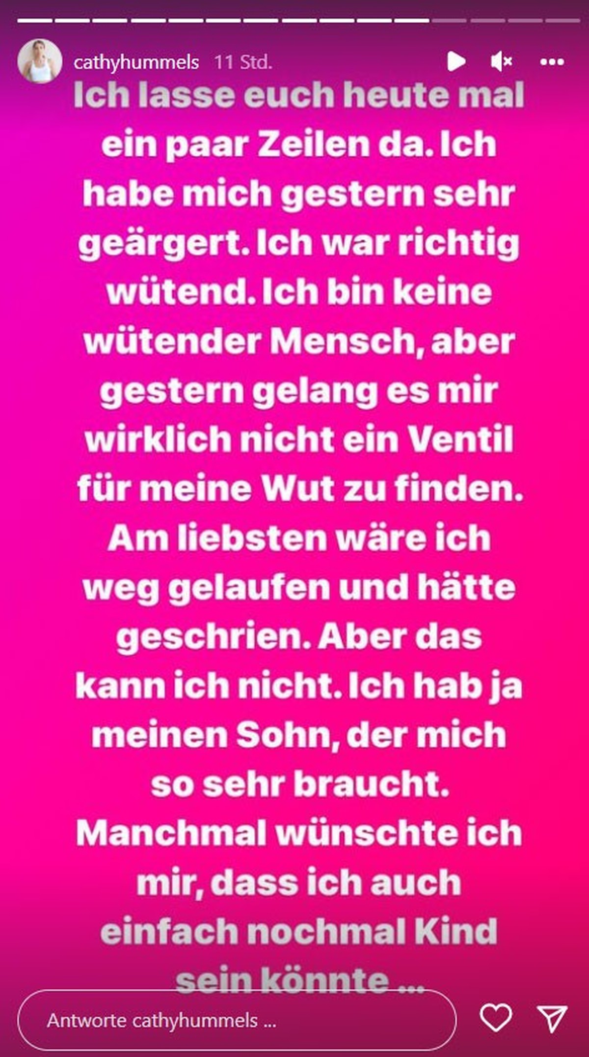 Mit diesen Worten wendet sich Cathy Hummels an ihre Fans.