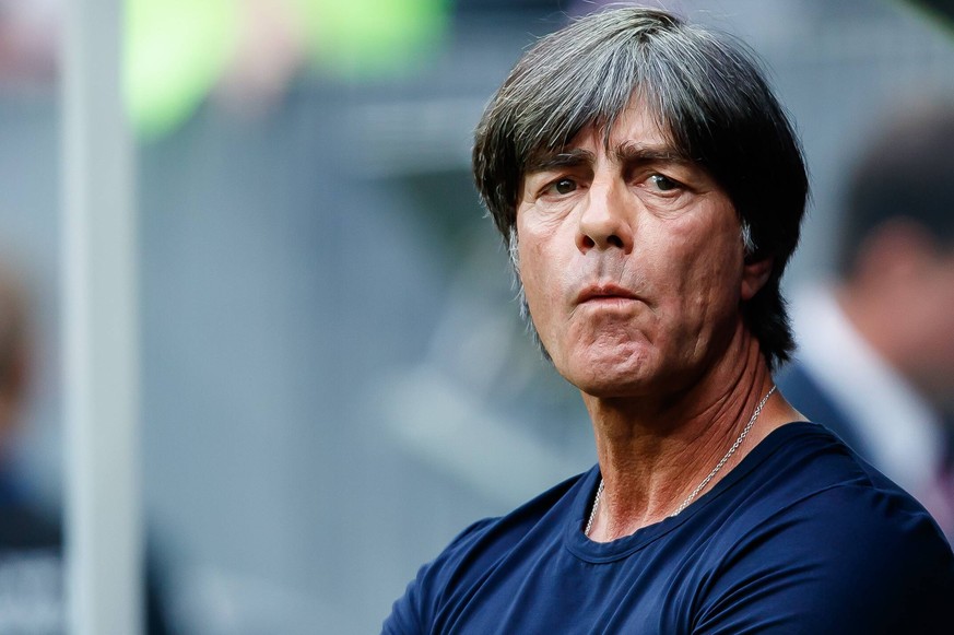 Moskau, Russland, 17.06.2018, FIFA Weltmeisterschaft, Gruppe F, Deutschland - Mexico, Trainer Jochaim Loew (GER) schaut ( DeFodi507 *** Moscow Russia 17 06 2018 FIFA World Cup Group F Germany Mexico C ...