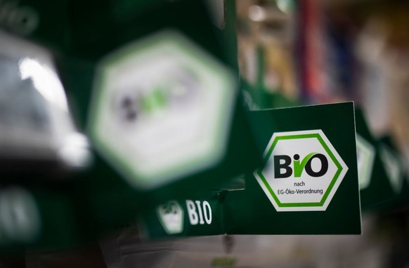 BERLIN, GERMANY - FEBRUARY 13: A sign marks bio-products in a supermarket on February 13, 2019 in Berlin, Germany. (Photo by Florian Gaertner/Photothek via Getty Images)