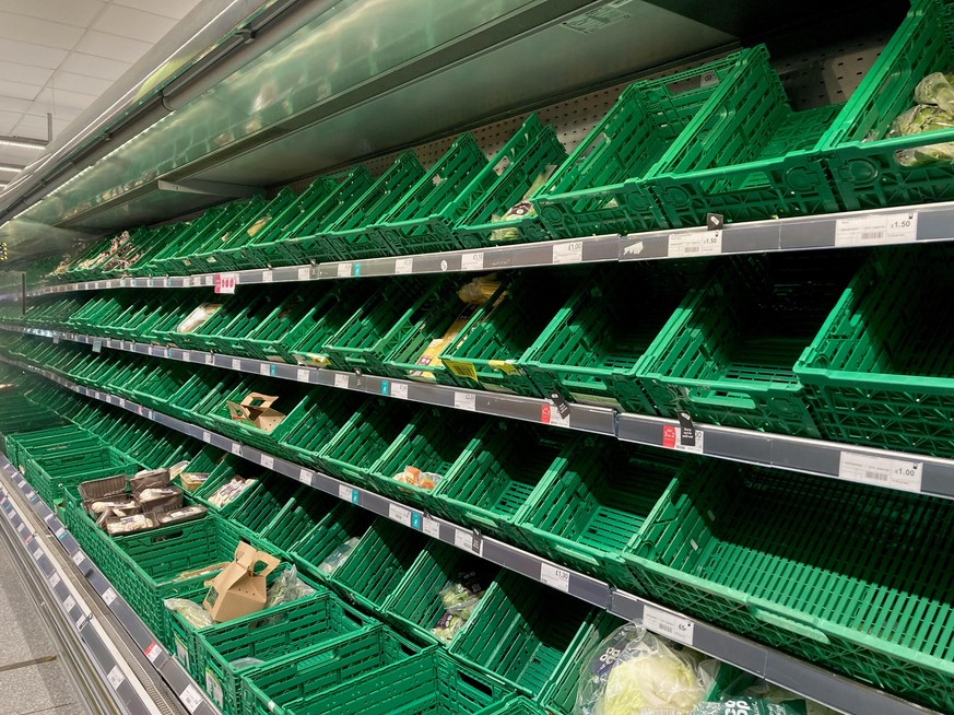 Supermarket supply issues. Empty shelves at a Co-op supermarket in Battersea, south London. Picture date: Monday September 13, 2021. See PA story ECONOMY Shortages. Photo credit should read: Kirsty O& ...