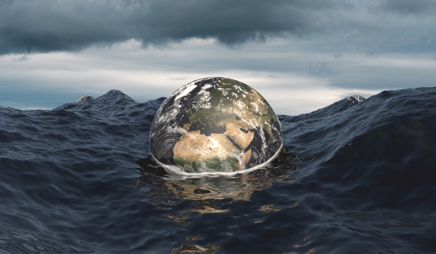 Global warming, climate change concept created with Blender. 3D illustration, 3D Render. 
The image of the earth map is provided by NASA https://visibleearth.nasa.gov. (Collection of Maps https://visi ...