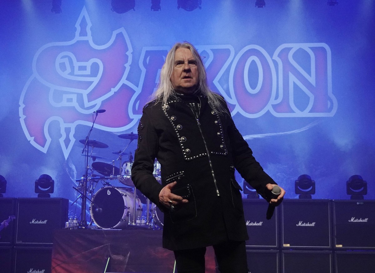 Biff Byford of Saxon performs during The Hell, Fire & Chaos Tour at The Parker on April 23, 2024 in Fort Lauderdale Florida Featuring: Biff Byford Where: Fort Lauderdale, Florida, United States Wh ...