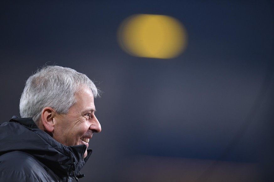 Trainer Lucien Favre (Chef-Coach BVB), Portrait, Portraet, Portr?t, Kopf . GES/ Fussball/ UEFA Champions League: Borussia Dortmund - Lazio Rom, 02.12.2020 Football / Soccer: UEFA Champions League: Bor ...