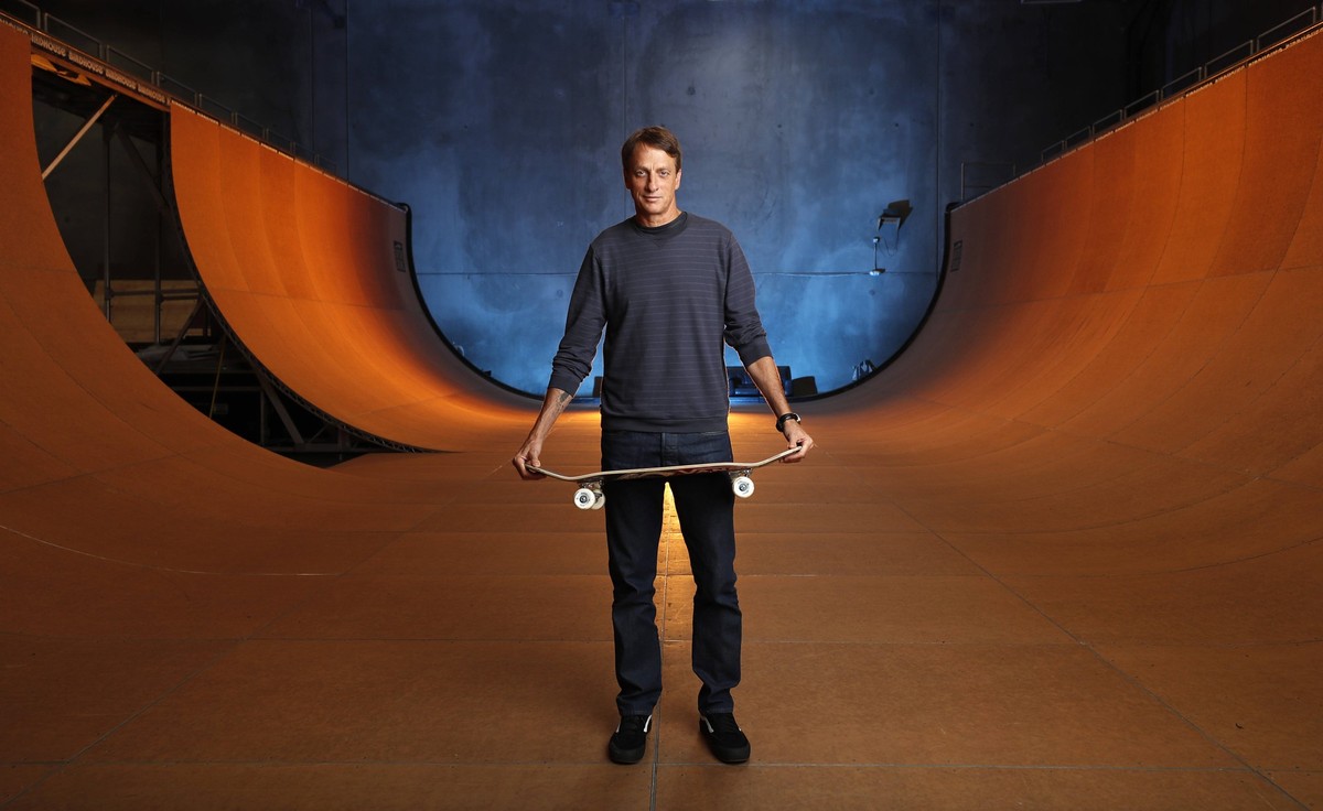 August 31, 2020, Vista, CA, United States: VISTA, CA - AUGUST 31: Skateboarding legend Tony Hawk stands on his ramp at his warehouse on Monday, Aug. 31, 2020 in Vista, CA. Tony Hawk s Pro Skater 1 And ...