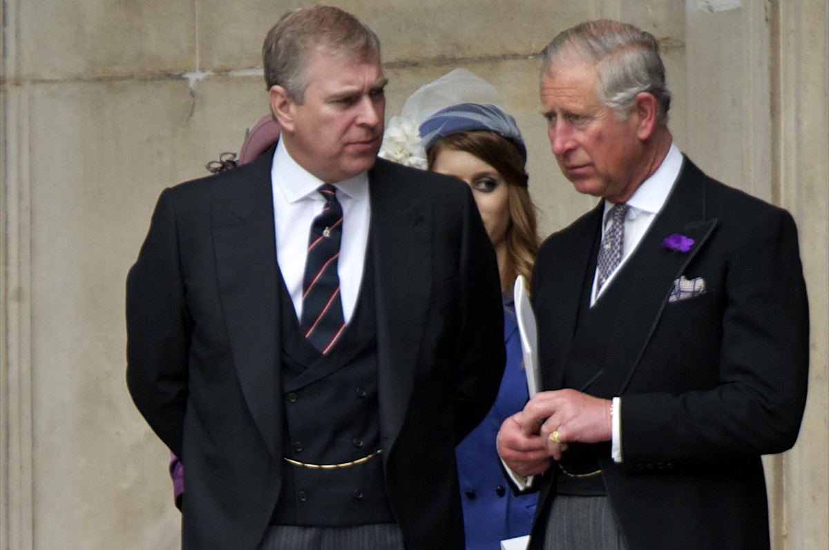 June 5, 2012 - London, Spain - Princes Andrew and Prince of Wales, Charles attend the Queen Elizabeth II Diamond Jubilee at Saint Paul s Cathedral in London on June 5, 2012 PUBLICATIONxINxGERxSUIxAUTx ...
