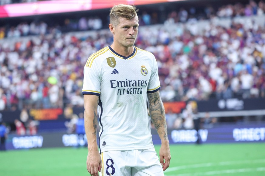 July 29, 2023, Dallas, TX, United States: Toni Kroos of Real Madrid during a match against Barcelona, International Friendly, Länderspiel, Nationalmannschaft at AT&amp;T Stadium in the city of Dallas  ...