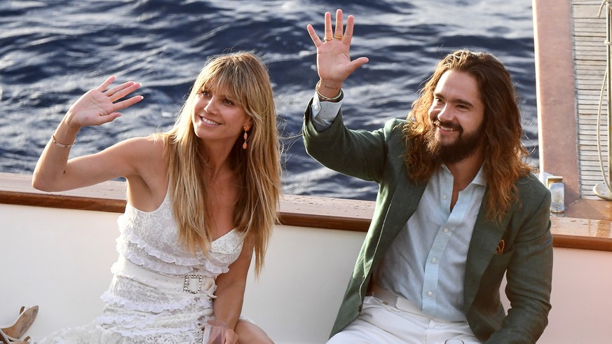 Model Heidi Klum and Tom Kaulitz are seen on a boat ahead their wedding on August 02, 2019 in Capri, Italy.

Pictured: Heidi Klum,Tom Kaulitz
Ref: SPL5107292 020819 NON-EXCLUSIVE
Picture by: SplashNew ...