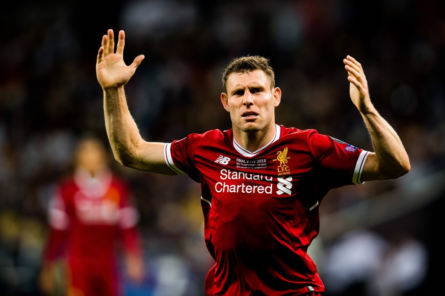 180526 James Milner of Liverpool during the UEFA Champions League final between Real Madrid and Liverpool on May 26, 2018 in Kyiv. Photo: Vegard Wivestad Grott / BILDBYRAN / kod VG / 170178 *** 180526 ...