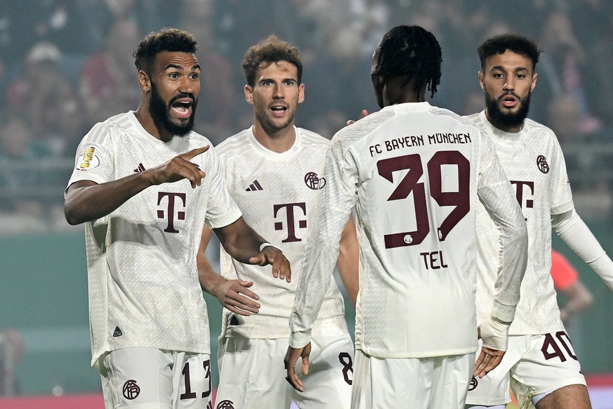 Muenster, Preussenstadion, 26.09.23, GER, Herren, DFB-Pokal-1.Runde, Saison 2023-2024, SC Preussen Muenster - FC Bayern Muenchen Bild: Eric Maxim CHOUPO-MOTING Muenchen jubelt nach seinem Tor zum 0:1  ...