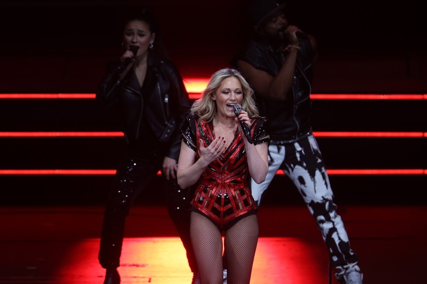 HAMBURG, GERMANY - APRIL 11: Helene Fischer performs live onstage during her tour opening concert at Barclays Arena on April 11, 2023 in Hamburg, Germany. (Photo by Joern Pollex/Getty Images)