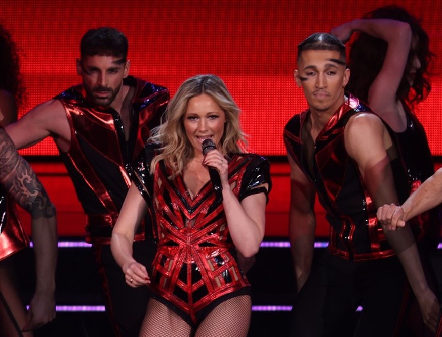 HAMBURG, GERMANY - APRIL 11: Helene Fischer performs live onstage during her tour opening concert at Barclays Arena on April 11, 2023 in Hamburg, Germany. (Photo by Joern Pollex/Getty Images)