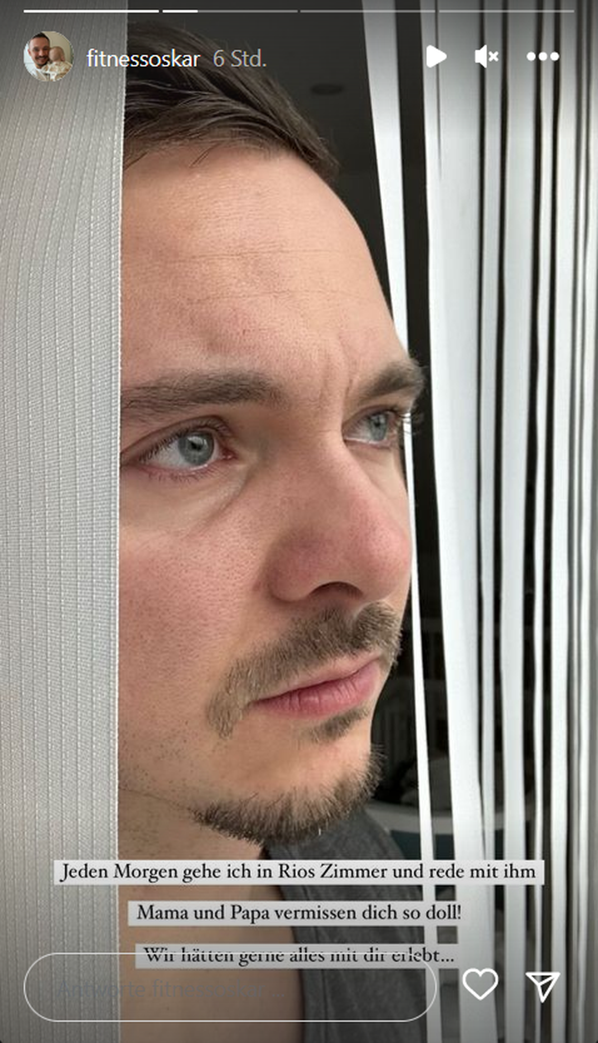 Fitness Oskar teilt seine Trauer auf Instagram.