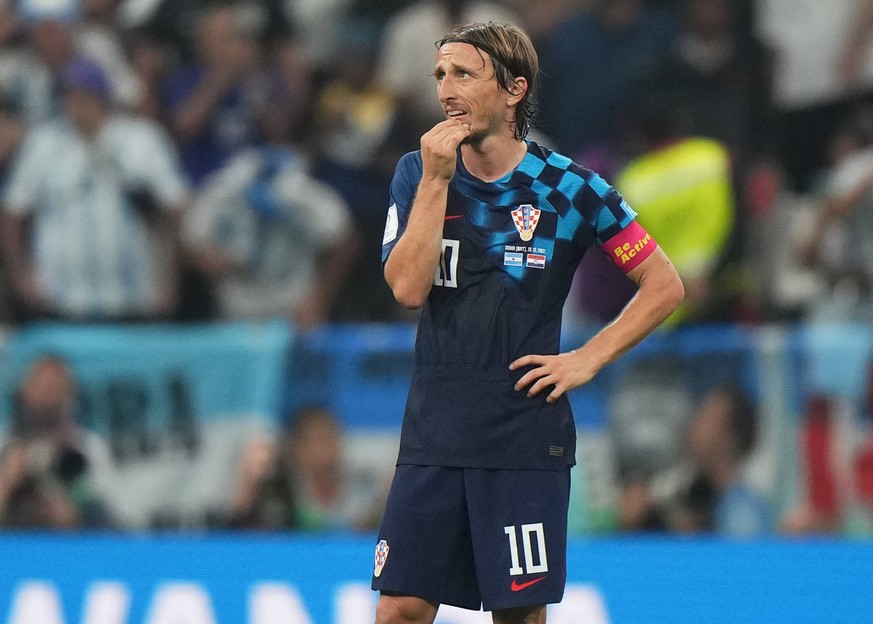 QAT: Argentina v Croatia. FIFA World Cup, WM, Weltmeisterschaft, Fussball Qatar 2022. Semi-final Luka Modric of Croatia during the FIFA World Cup Qatar 2022 match, Semi-final between Argentina and Cro ...