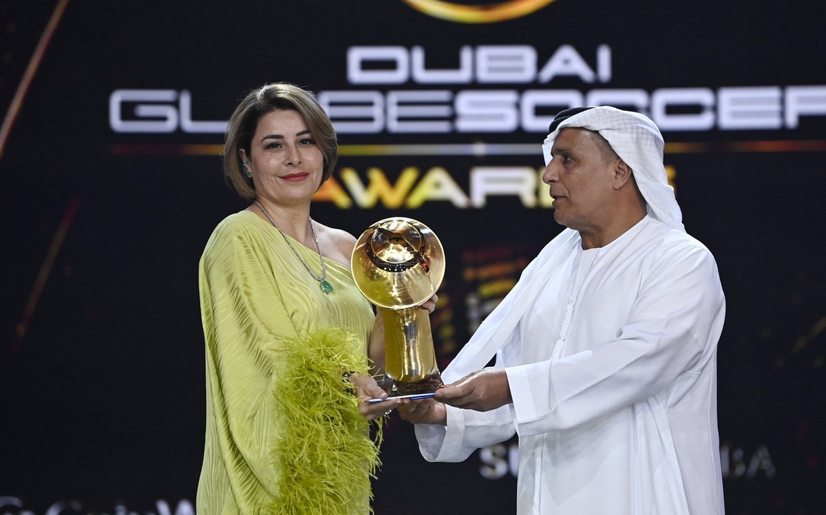 Foto Fabio Ferrari/LaPresse - 17 Novembre 2022 - Dubai, Emirati Arabi Uniti - - Calcio -17ma edizione di Dubai International Sports Conference - Globe Soccer Awards 2022. Nella foto: Rafaela Pimenta - ...