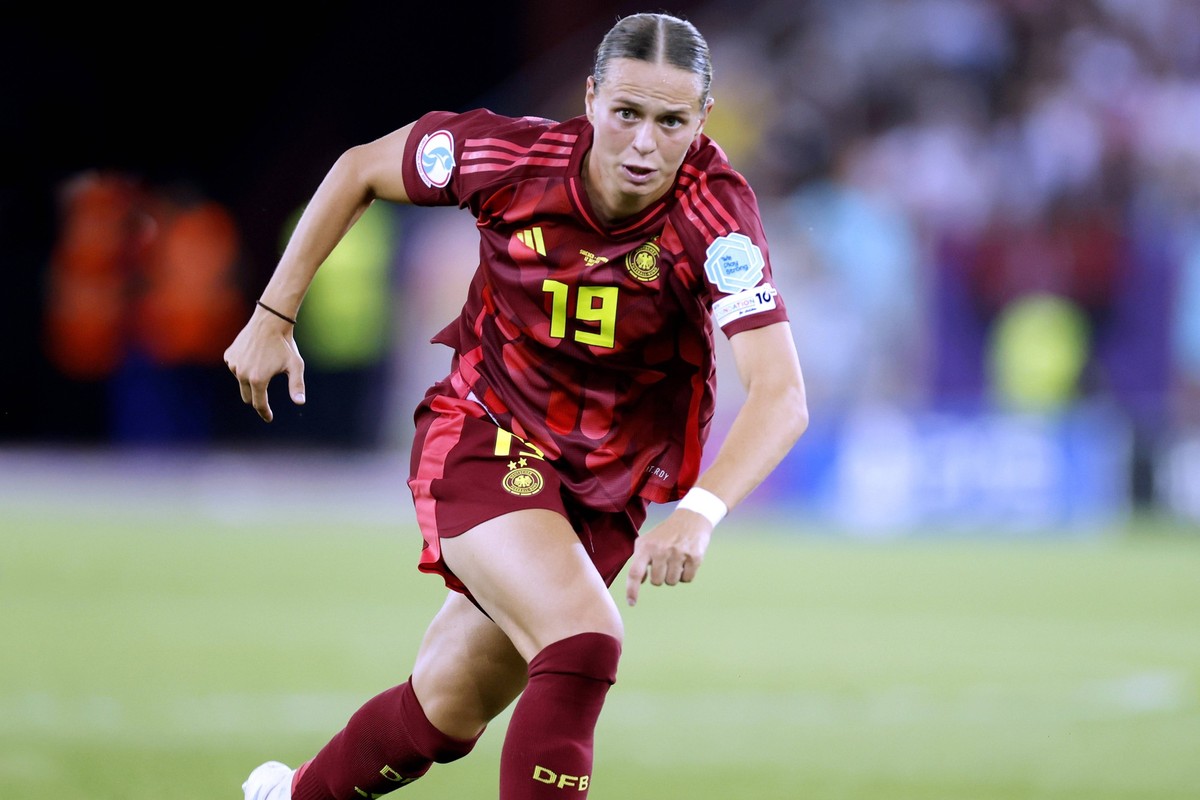 BUEHL Klara Team Deutschland UEFA Frauen Fussball EURO 2025 in der Schweiz Vorrundenspiel Schweden - Deutschland 4 : 1 am 12.07. 2025 in Zuerich *** BUEHL Klara Team Germany UEFA Womens Soccer EURO 20 ...
