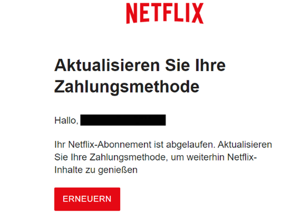 Mehrere Details entlarven den Phishing-Versuch bei Netflix.