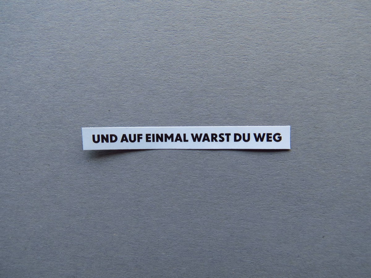UND AUF EINMAL WARST DU WEG *** And at one time you were off PUBLICATIONxINxGERxSUIxAUTxONLY photocase_1415691