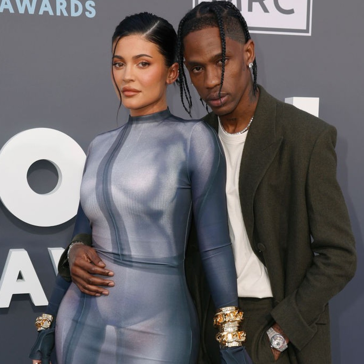 LAS VEGAS, NEVADA - MAY 15: Kylie Jenner and Travis Scott attend the 2022 Billboard Music Awards at MGM Grand Garden Arena on May 15, 2022 in Las Vegas, Nevada. (Photo by Frazer Harrison/Getty Images)