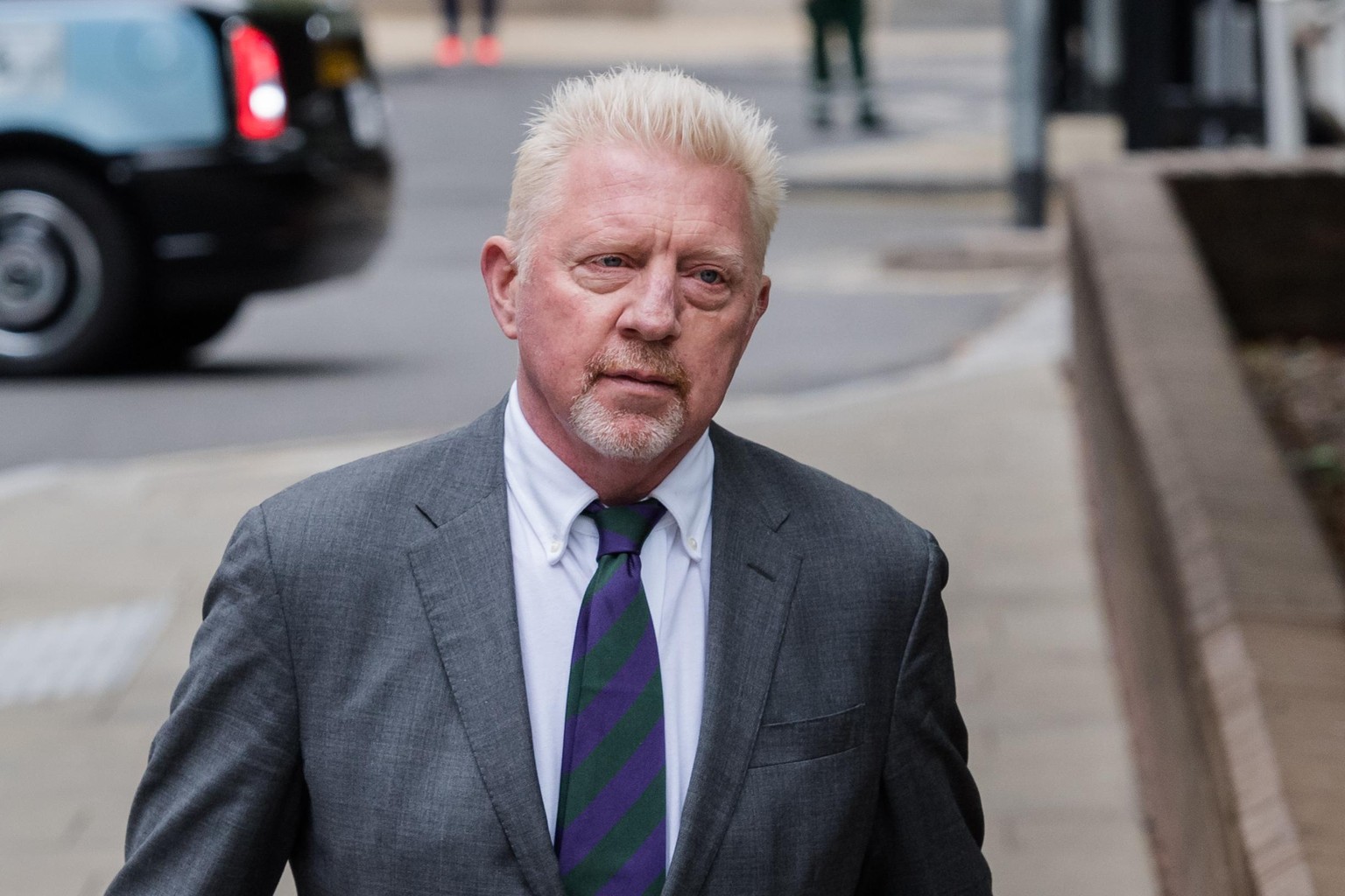 LONDON, UNITED KINGDOM - APRIL 29: Former tennis star Boris Becker arrives at the Southwark Crown Court for sentencing after being found guilty of four charges under the Insolvency Act in relation to  ...