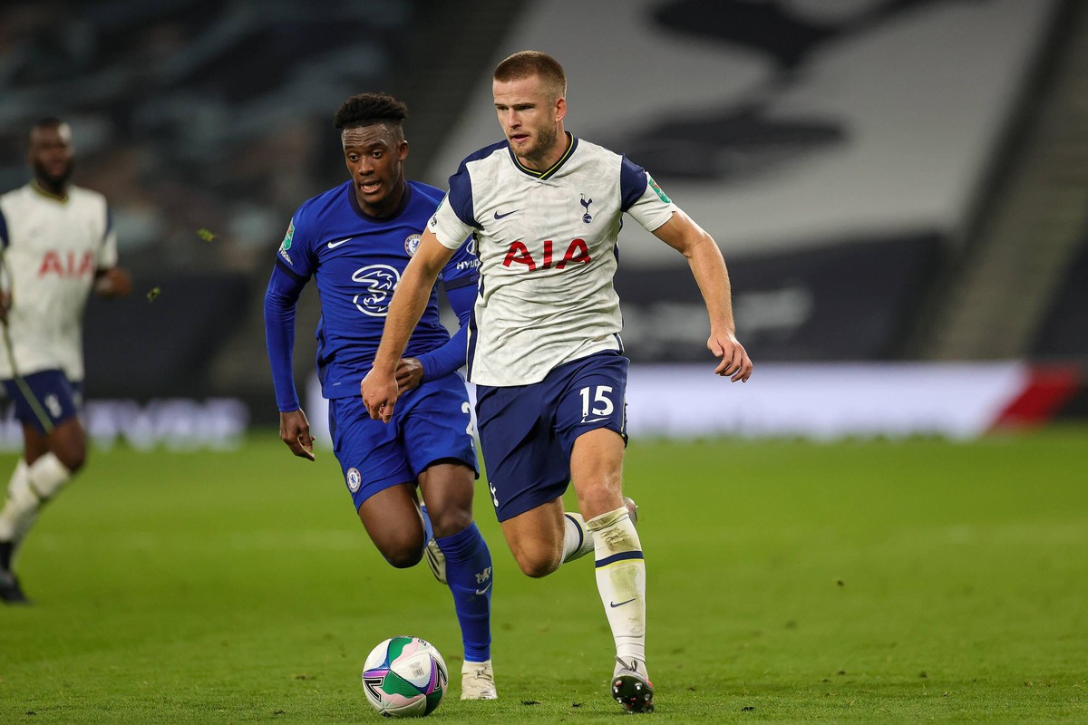 Tottenham Hotspur v Chelsea EFL Cup 29/09/2020. Fourth Round Tottenham Hotspur midfielder Eric Dier 15 during the EFL Cup Fourth Round match between Tottenham Hotspur and Chelsea at Tottenham Hotspur ...