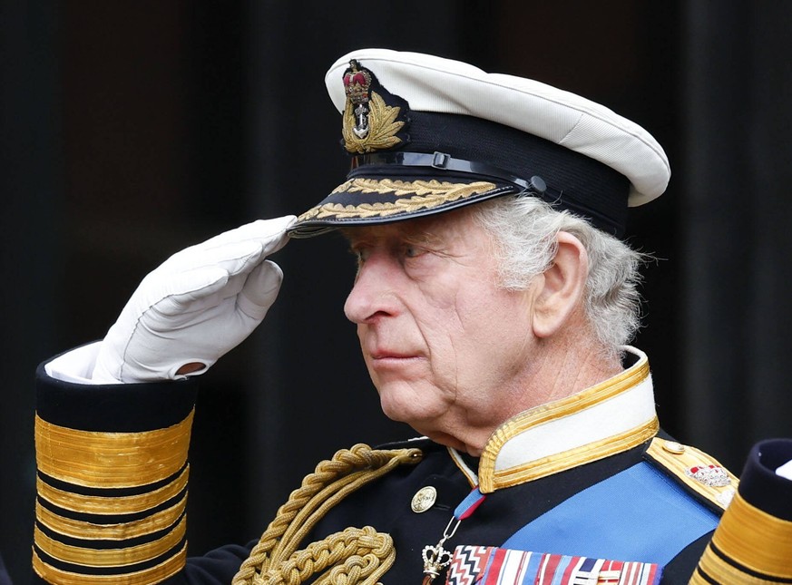 . 19/09/2022. Windsor United Kingdom. King Charles III , Prince Andrew, Princess Anne Prince William and Prince Harry arriving at the committal service at St George s Chapel, Windsor Castle, following ...