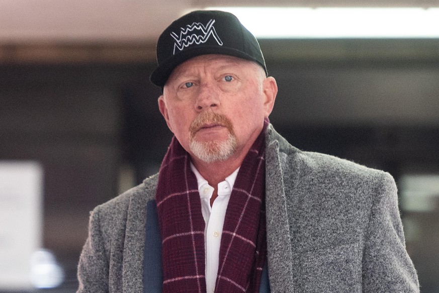 German former tennis player Boris Becker and girlfriend Lilian de Carvalho depart court where the German is facing a bankruptcy trial and has been charged with 24 counts relating to concealing assets  ...