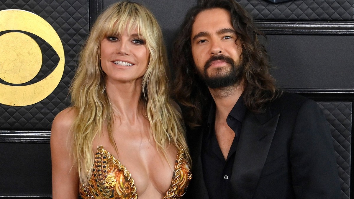 Heidi Klum and Tom Kaulitz attend the 65th annual Grammy Awards at the Crypto.com Arena in Los Angeles on Sunday, February 5, 2023. PUBLICATIONxINxGERxSUIxAUTxHUNxONLY LAP2023020537 JIMxRUYMEN