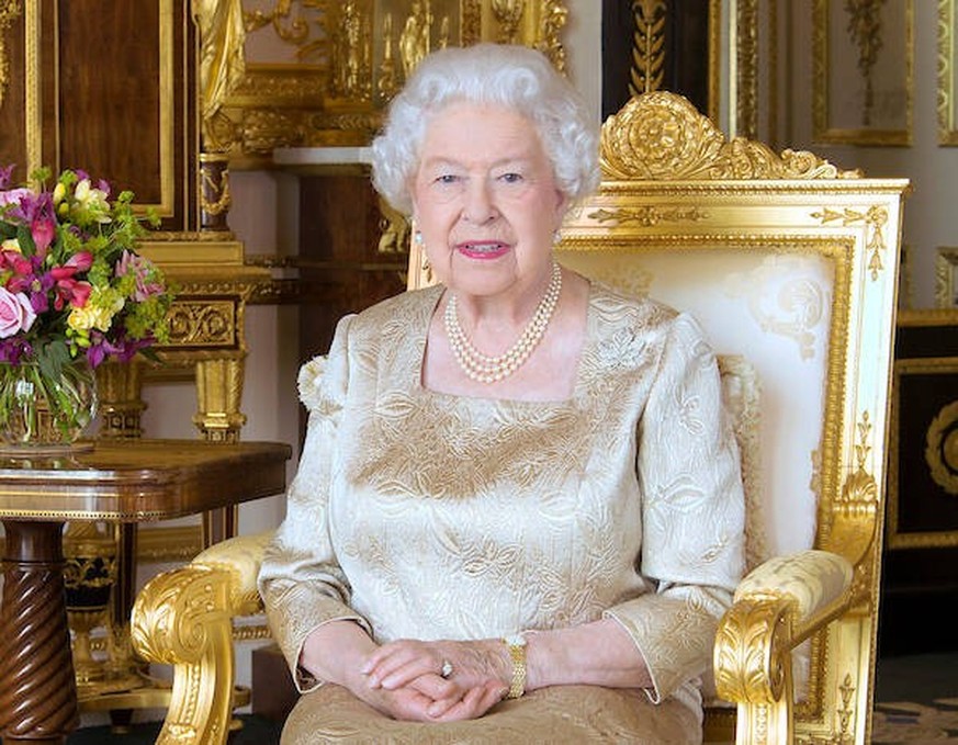 ARCHIVE: 01 July 2017 - London, England - This new portrait of Queen Elizabeth II, wearing the maple leaf brooch inherited from her mother, has been released for Canada Day July 1 to mark the 150th an ...