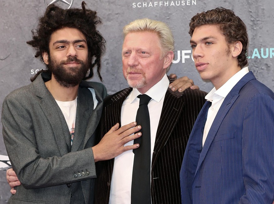 BERLIN, GERMANY - FEBRUARY 17: Laureus Academy Member Boris Becker (C) and his sons Elias (R) and Noah attend the 2020 Laureus World Sports Awards at Verti Music Hall on February 17, 2020 in Berlin, G ...