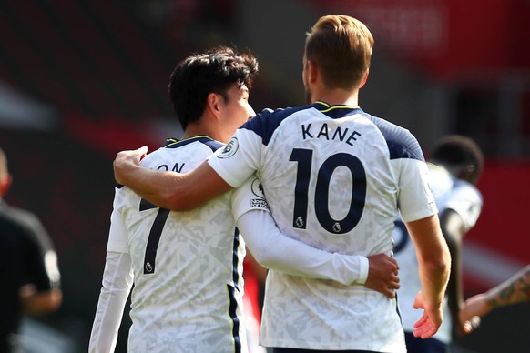 Haben zusammen schon 18 Premier-League-Tore in dieser Saison geschossen: Heung-min Son (l.) und Harry Kane.