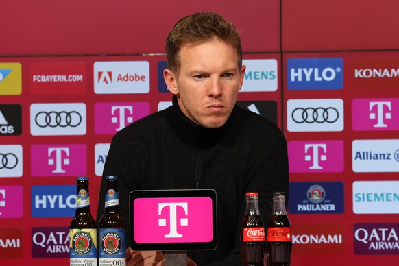 Trainer, Julian Nagelsmann FCB Pressekonferenz, Portraet, Portrait, Fussball / 1. BL / FC Bayern Muenchen - 1. FC Union Berlin / 26.02.2023 / Allianz Arena / FOTO: Mladen Lackovic / LakoPress *** Coac ...