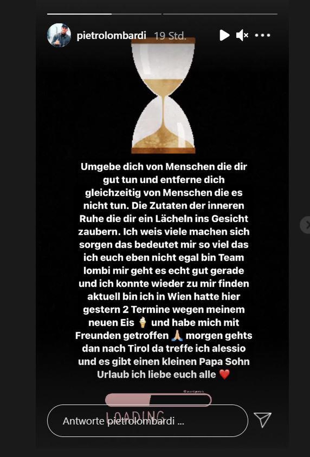 Pietro Lombardi auf Insta