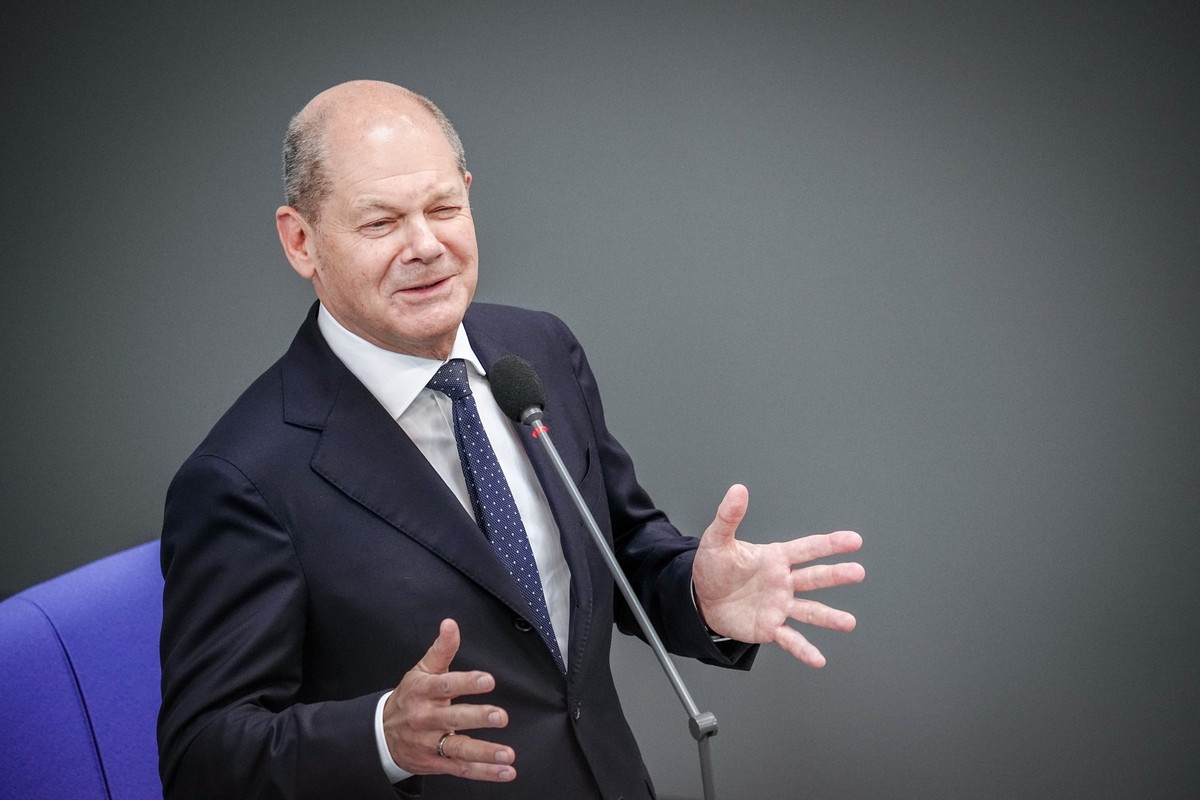 05.07.2023, Berlin: Bundeskanzler Olaf Scholz (SPD) nimmt an der Regierungsbefragung im Bundestag teil. Foto: Kay Nietfeld/dpa +++ dpa-Bildfunk +++