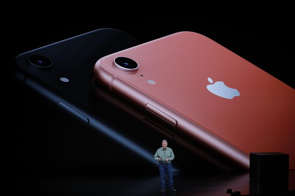 Philip W. Schiller, Senior Vice President, Worldwide Marketing of Apple, speaks about the new Apple iPhone XR at an Apple Inc product launch event at the Steve Jobs Theater in Cupertino, California, U ...