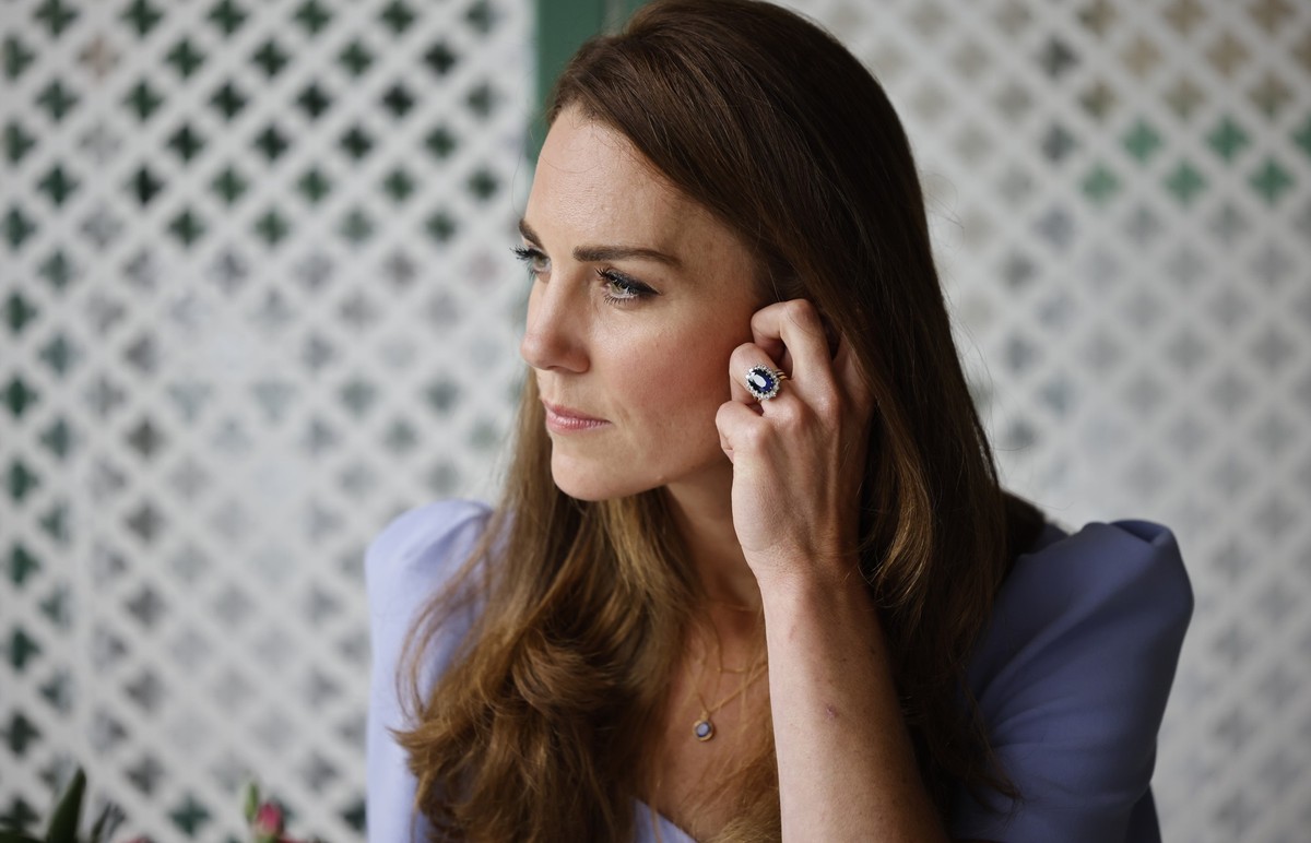 ARCHIV - 18.06.2021, Großbritannien, London: Kate, Prinzessin von Wales, nimmt an einem Empfang für Eltern von Nutzern eines Zentrums für frühe Kindheit am Tag der Eröffnung des Royal Foundation Centr ...