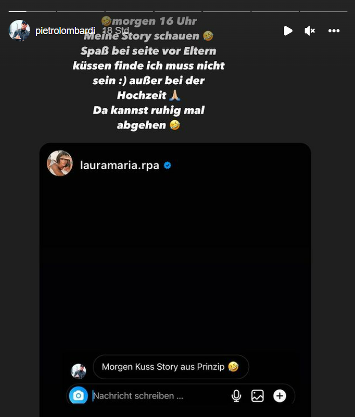 Denkt Pietro schon an eine Hochzeit?