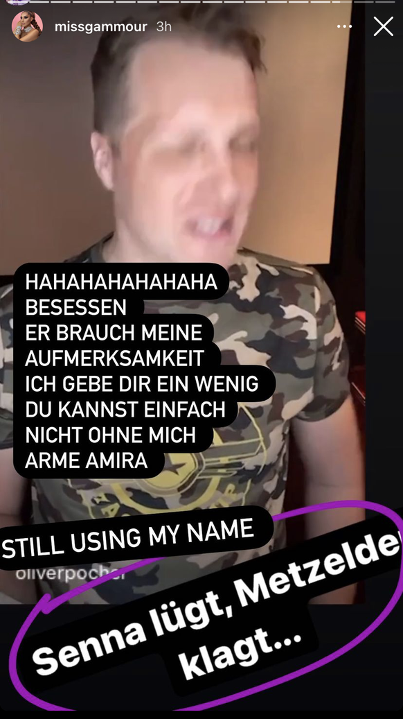 Senna Gammour schrieb in ihrer Instagram-Story noch eine deutliche Botschaft an Oliver Pocher.