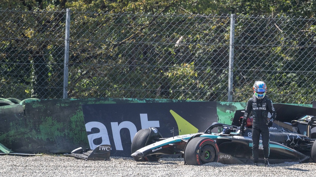 Sport Bilder des Tages Monza: No���12 Andrea Kimi Antonelli -ITA- Mercedes AMG PETRONAS Formula One Team during Formula 1 - Pirelli Gran Premio d Italia 2024 - Practice 1 and Practice 2, Formula 1 Cha ...