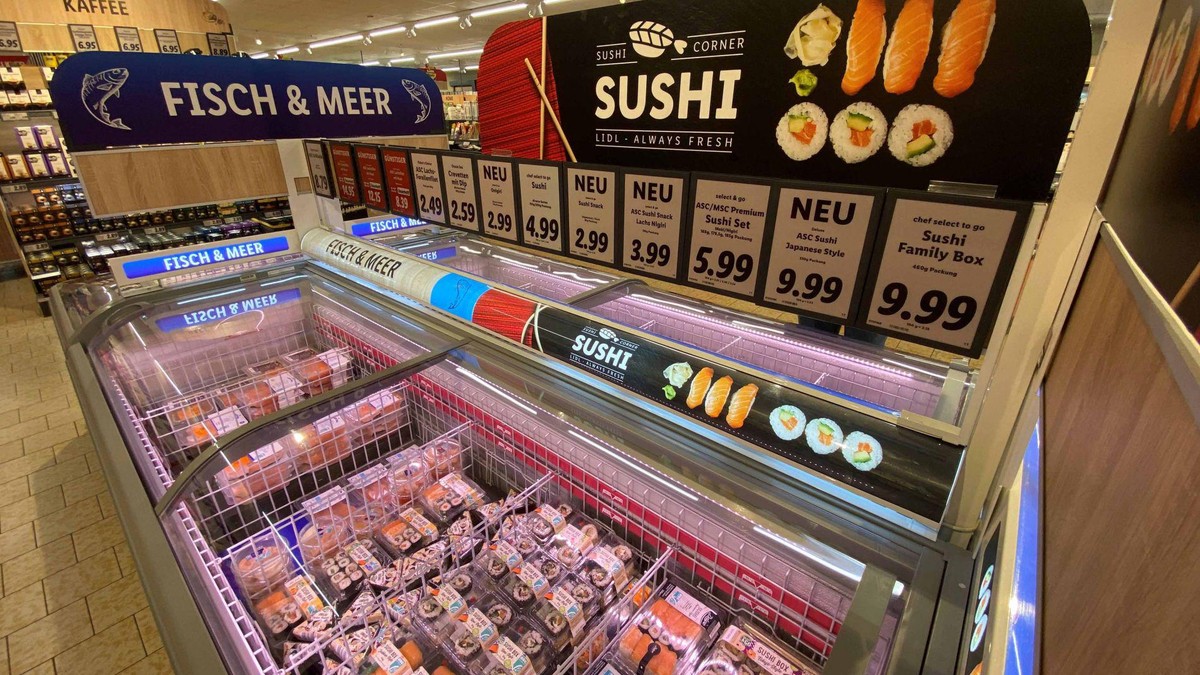 Supermarkt Lidl startet SushiTest im Kühlregal