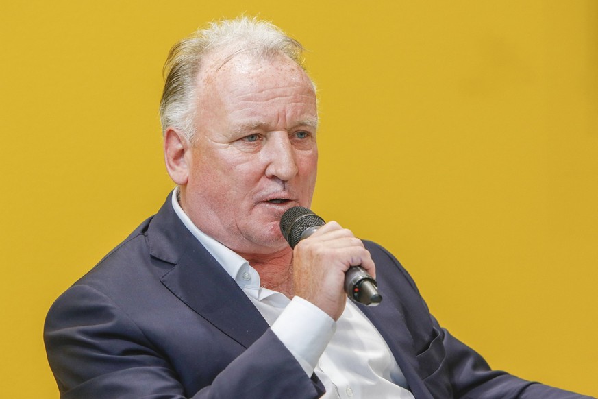 Germany: Frankfurt Book Fair 2019 Day 4 Former German football player Andreas Brehme talks at the Frankfurt Book Fair. The 71th Frankfurt Book Fair 2019 is the world largest book fair with over 7,500  ...
