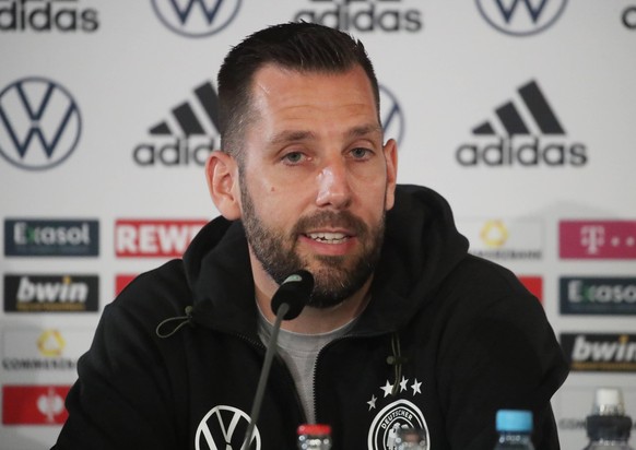 30.08.21 PK DFB Nationalmannschaft Stuttgart Deutschland, Stuttgart, 30.08.2021, Fussball, DFB Nationalmannschaft PK Pressekonferenz: Mads Buttgereit Assistenztrainer. *** 30 08 21 PK DFB Nationalmann ...