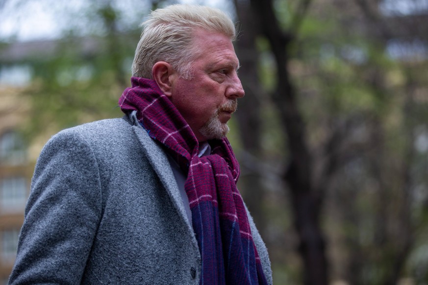 Boris Becker auf dem Weg zum Gericht in London.