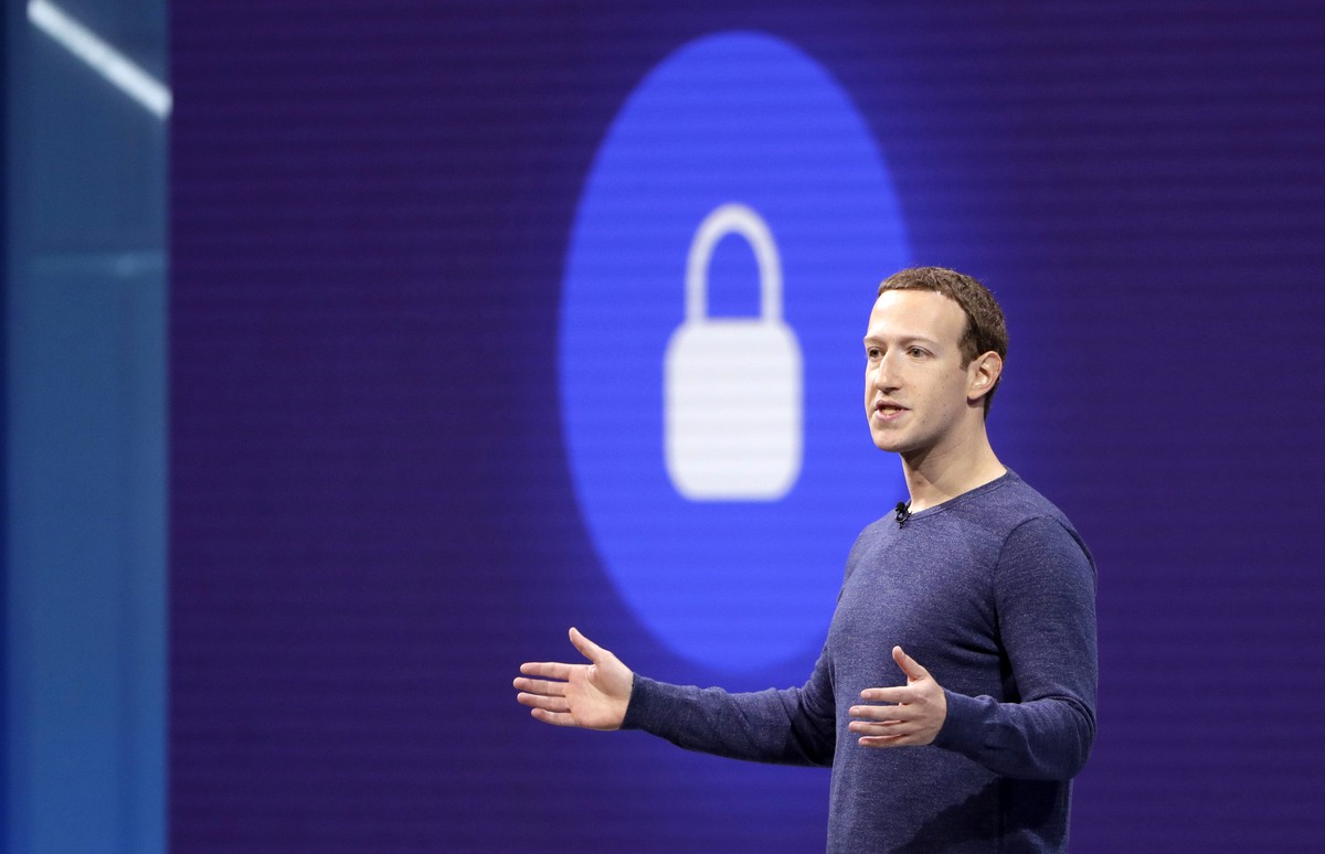 FILE- In this May 1, 2018, file photo, Facebook CEO Mark Zuckerberg makes the keynote speech at F8, Facebook&#039;s developer conference in San Jose, Calif. Chinese phone maker Huawei said Wednesday,  ...