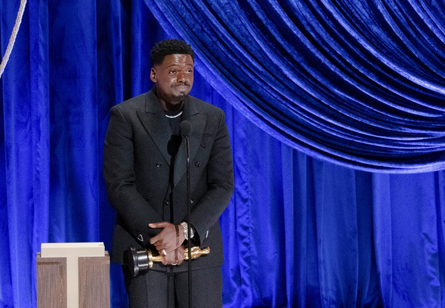 Daniel Kaluuya accepts the Oscar for Best Actor in a Supporting Role during the live ABC Telecast of The 93rd Oscars in Los Angeles, California, U.S., April 25, 2021. Todd Wawrychuk/A.M.P.A.S./Handout ...