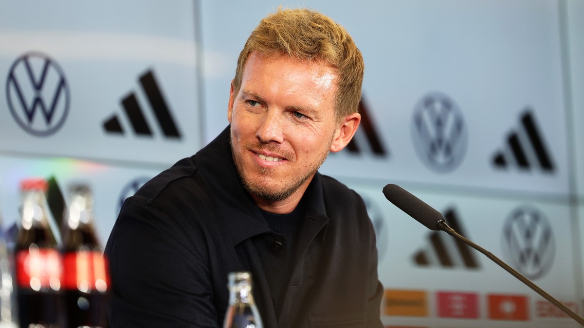 22.09.2023, Hessen, Frankfurt/Main: Fußball: DFB, Nationalmannschaft, Pressekonferenz nach der Präsidiumssitzung. Der neue Bundestrainer Julian Nagelsmann nimmt an einer Pressekonferenz teil.
Julian ...
