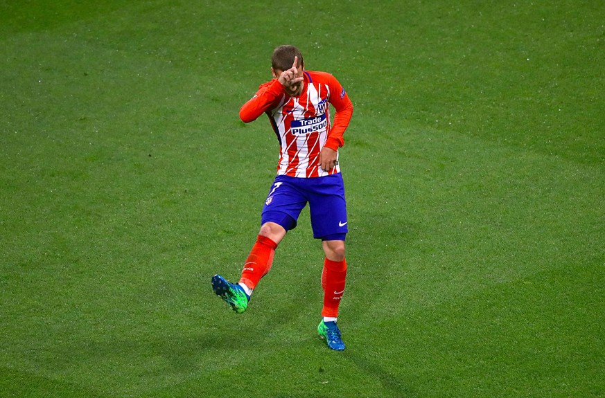 Marseille v Atletico Madrid - UEFA Europa League - Final - Parc Olympique Lyonnais Atletico Madrid s Antoine Griezmann celebrates scoring his side s first goal of the game PUBLICATIONxINxGERxSUIxAUTxO ...