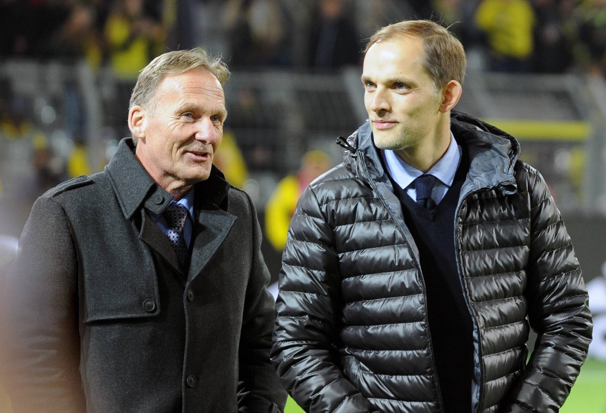 Championsleague: Borussia Dortmund - Sporting Lissabon 02.11.2016. BvB-Geschäftsführer Hans-Joachim Watzke (li.) und Trainer Thomas Tuchel. HM

Champions League Borussia Dortmund Sporting Lisbon 02 11 ...