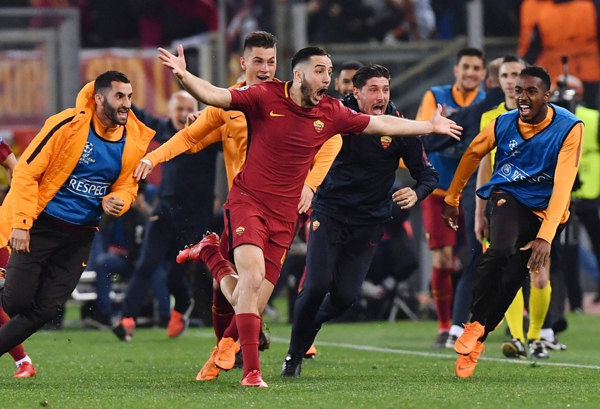 As Roma 10/04/2018 - Champions League / Roma-Barcellona / foto Antonello Sammarco/Image nella foto: esultanza gol Kostas Manolas PUBLICATIONxNOTxINxITA